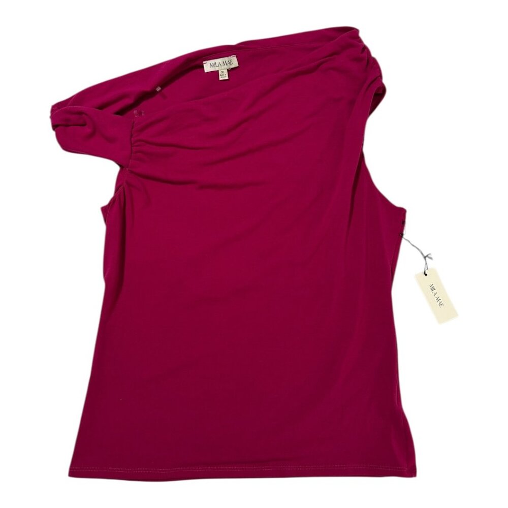 Mila Mae | Asymmetrical One Shoulder Top | Magenta Pink | Size XL